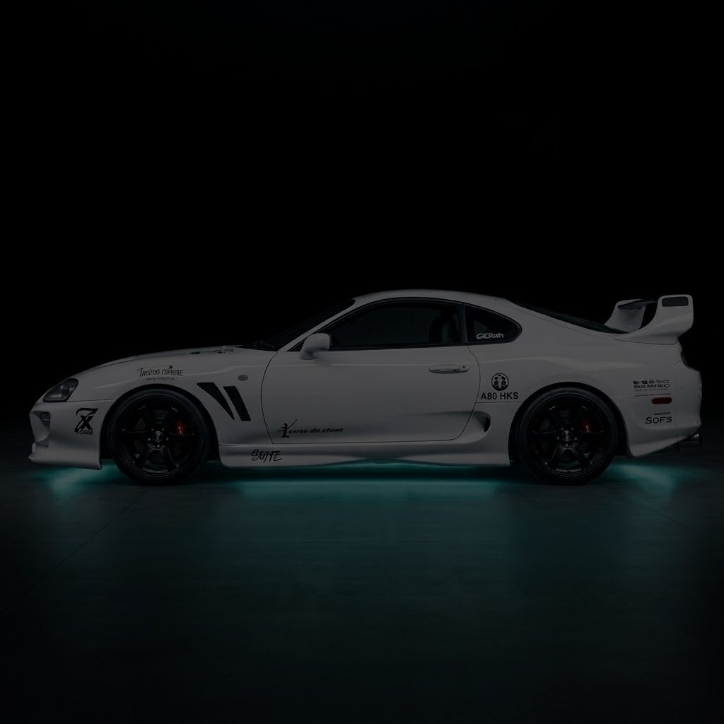 Modified performance car in shadow